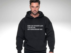 Bluza damska oversize z kapturem PLAN MA PAN
