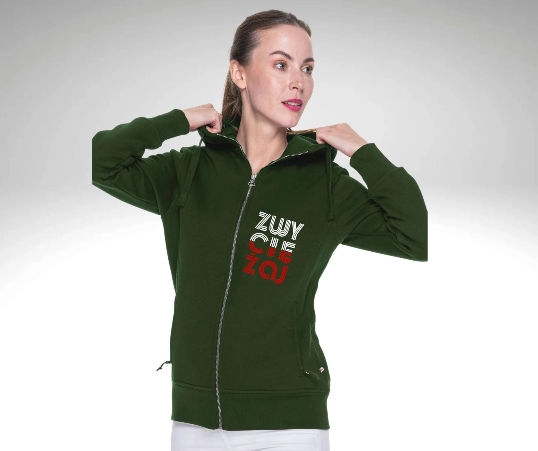 Bluza męska z kapturem rozpinana  ZWYCIĘŻAJ