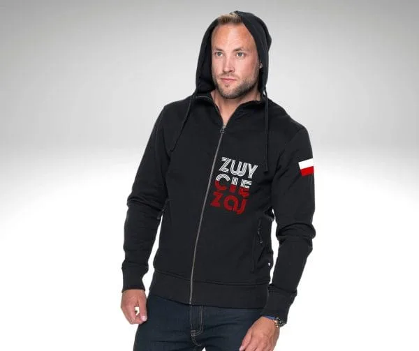 Bluza męska z kapturem rozpinana  ZWYCIĘŻAJ