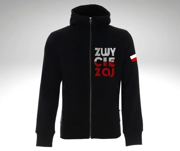 Bluza męska z kapturem rozpinana  ZWYCIĘŻAJ