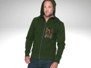 Bluza męska z kapturem rozpinana PATRONKA ŻYCIA POCZĘTEGO Bluza męska z kapturem rozpinana PATRONKA ŻYCIA POCZĘTEGO