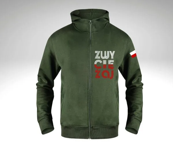 Bluza męska z kapturem rozpinana  ZWYCIĘŻAJ