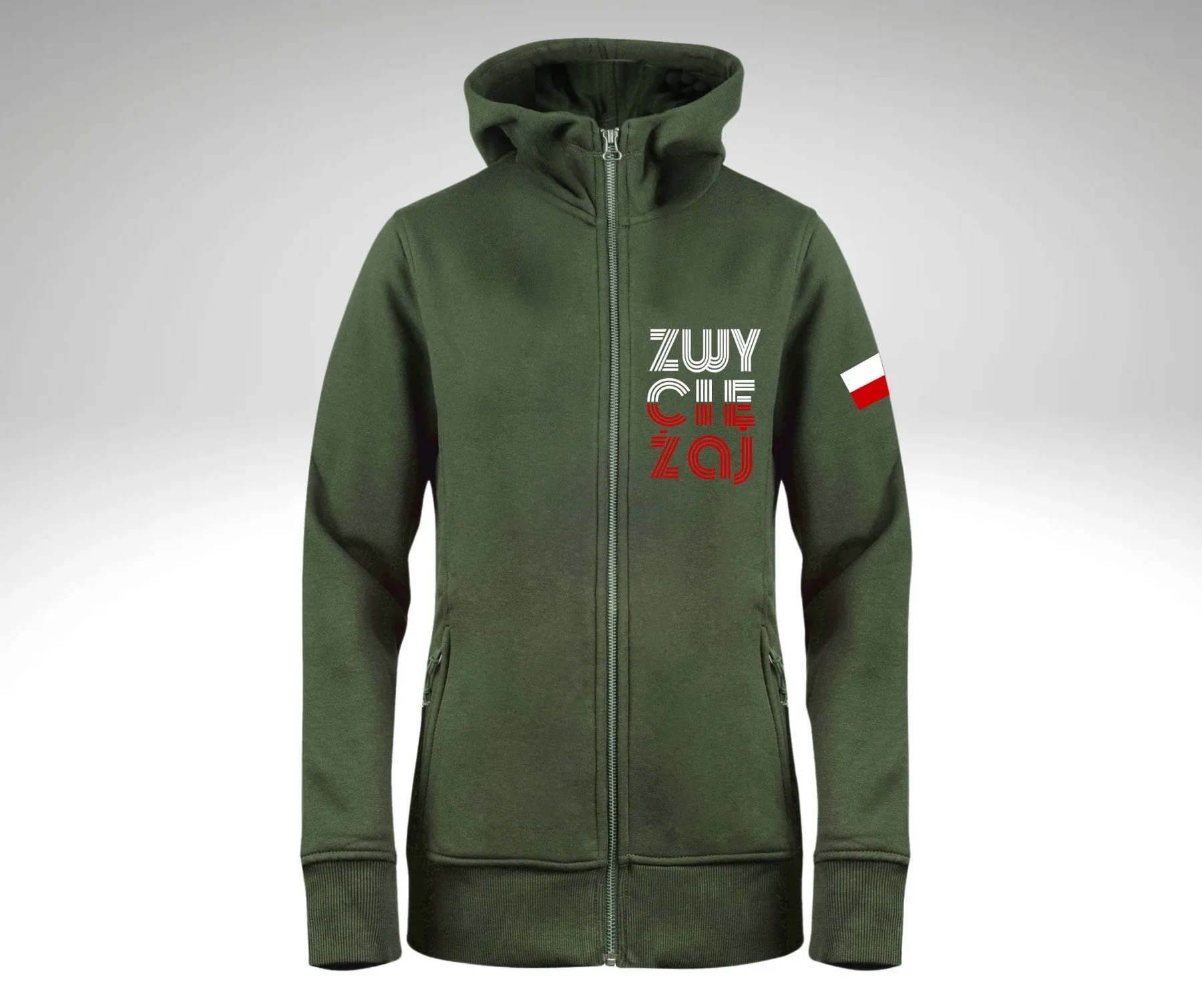 Bluza męska z kapturem rozpinana  ZWYCIĘŻAJ