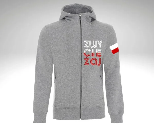 Bluza męska z kapturem rozpinana  ZWYCIĘŻAJ
