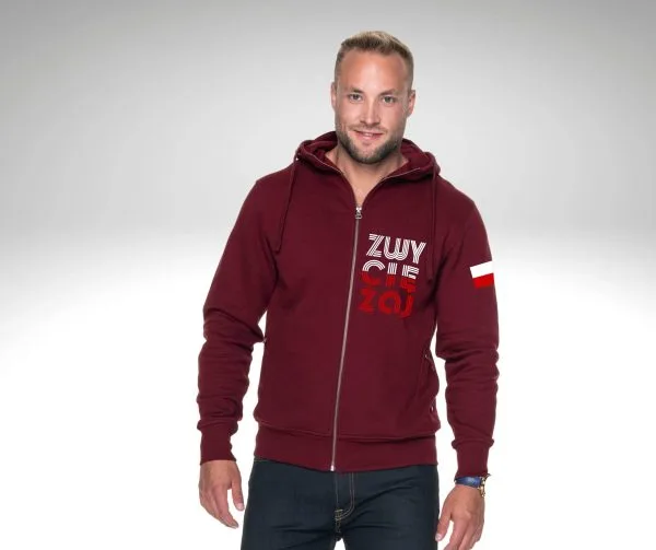 Bluza męska z kapturem rozpinana  ZWYCIĘŻAJ