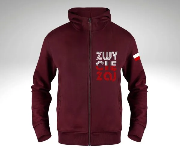 Bluza męska z kapturem rozpinana  ZWYCIĘŻAJ