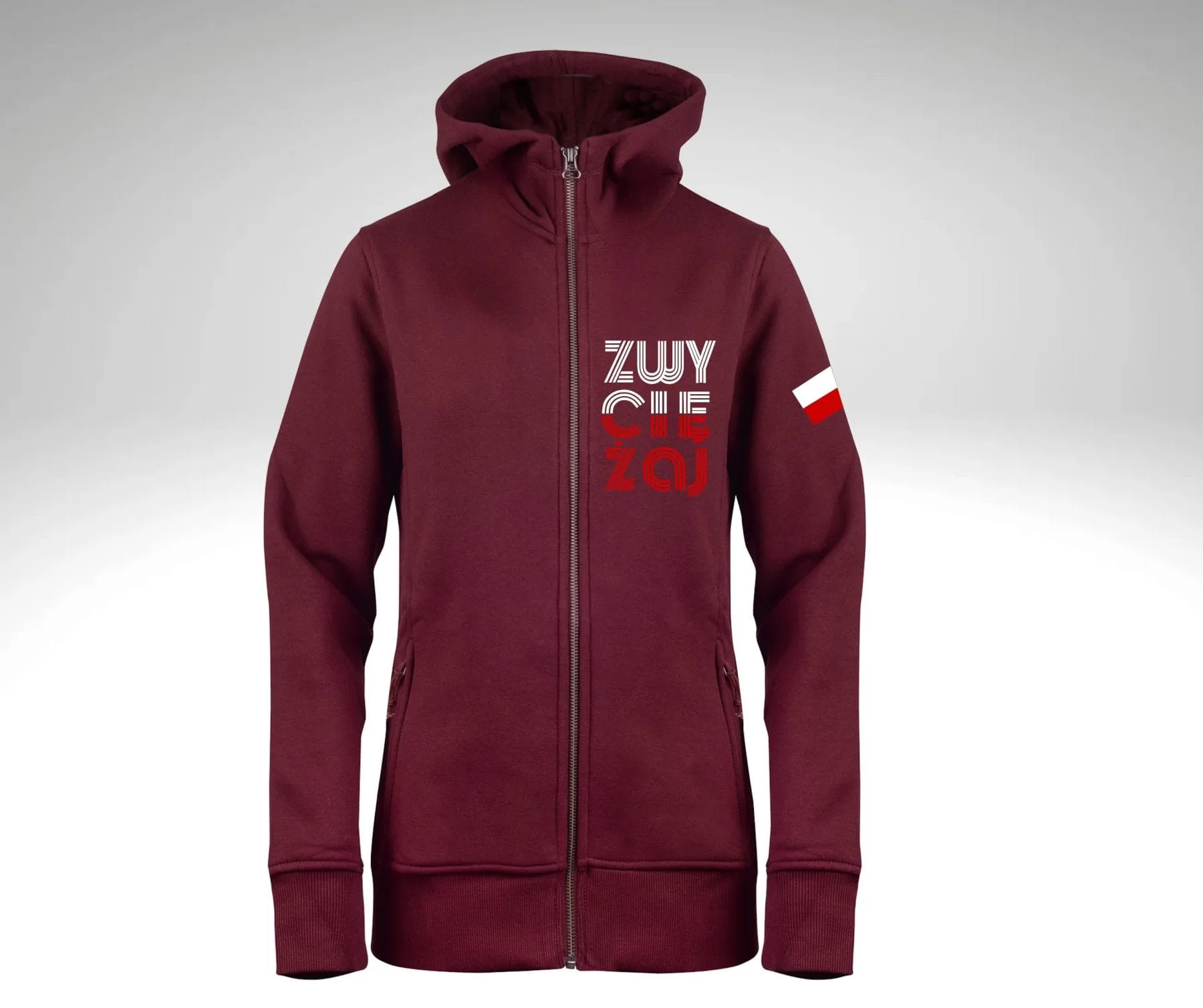 Bluza męska z kapturem rozpinana  ZWYCIĘŻAJ