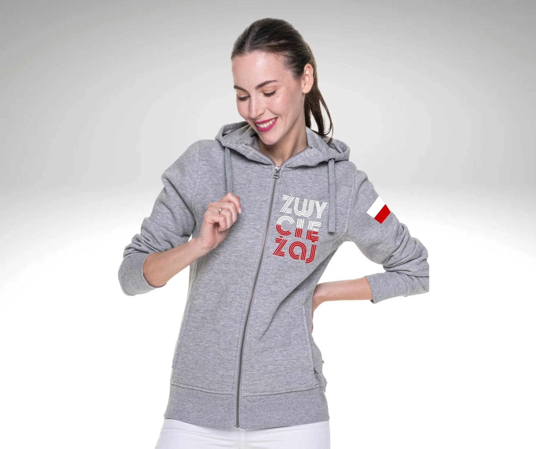 Bluza męska z kapturem rozpinana  ZWYCIĘŻAJ